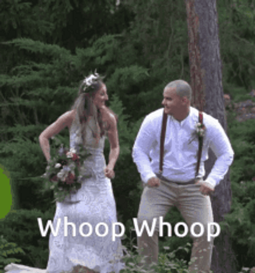 Newly Weds Coordinated Celebratory Whoop Whoop Dance GIF