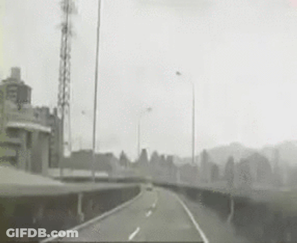 News Flash Road Side Plane Crash GIF