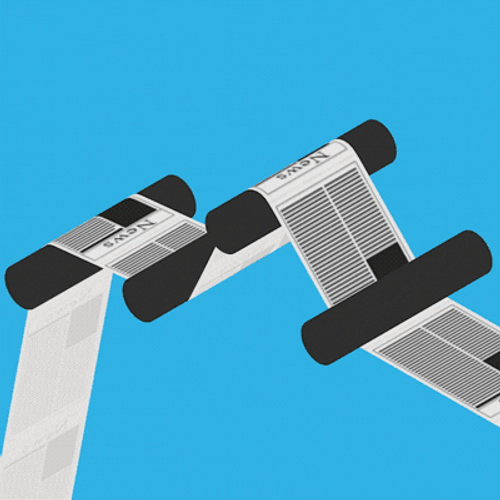 Newspaper Line Printing Vector Loop GIF