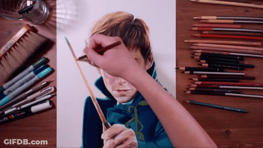 Newt Scamander Art Portrait GIF