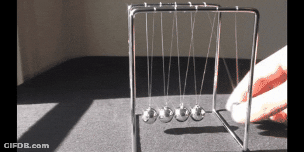 Newton Pendulum In The Sunlight GIF