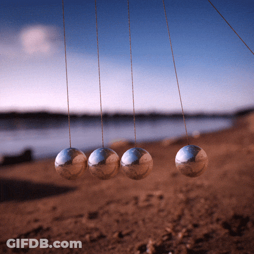 Newton Pendulum On The Beach GIF