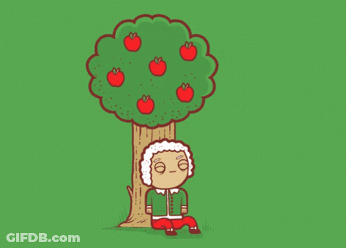 Newtons First Law Apple Falling Animation GIF