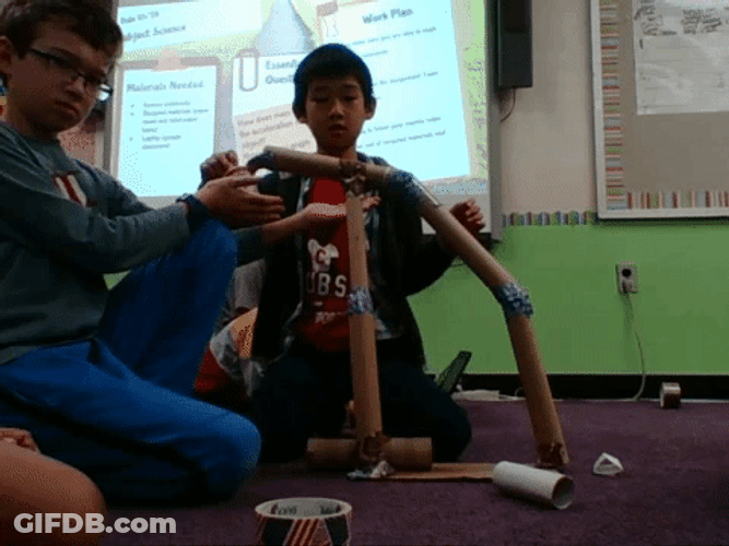 Newtons First Law Children Doing School Experiments GIF