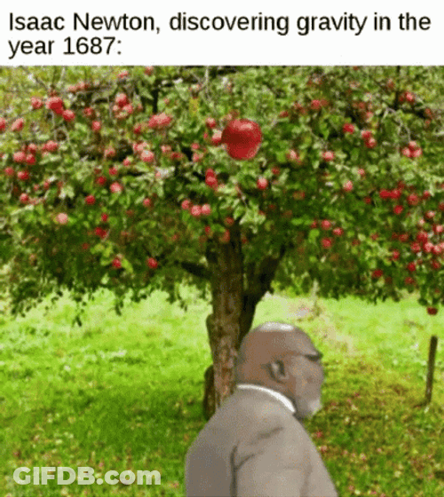 Newtons First Law Isaac Newton Discovering Gravity GIF