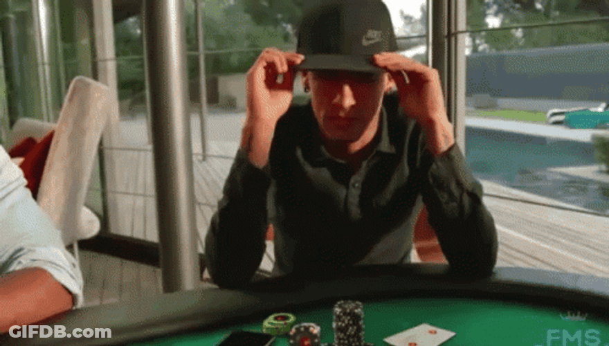 Neymar Hiding Under Hat During Poker Game GIF