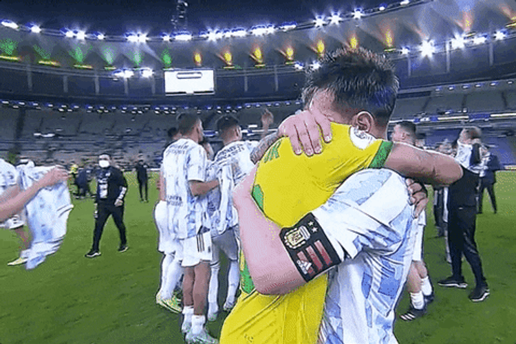 Neymar Jr. Football Victory Hug GIF