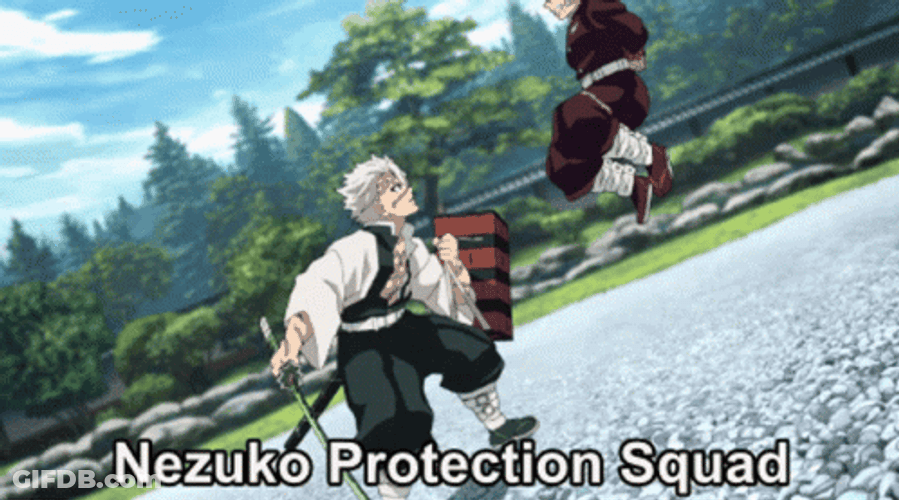 Nezuko Fighting Protection Squad GIF