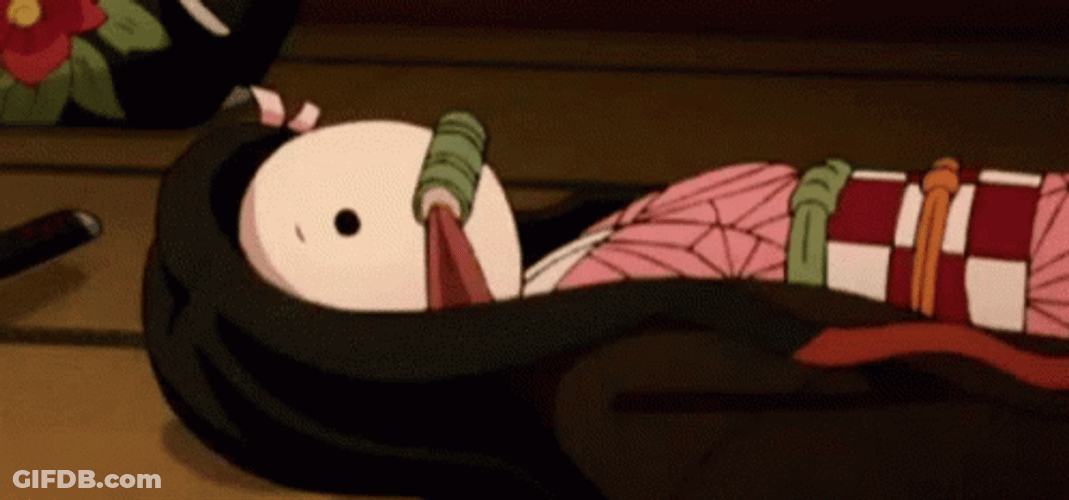 Nezuko Fighting Push On The Floor Meme GIF