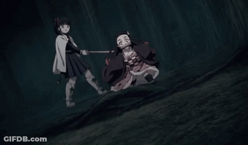 Nezuko Fighting Running Chibi GIF