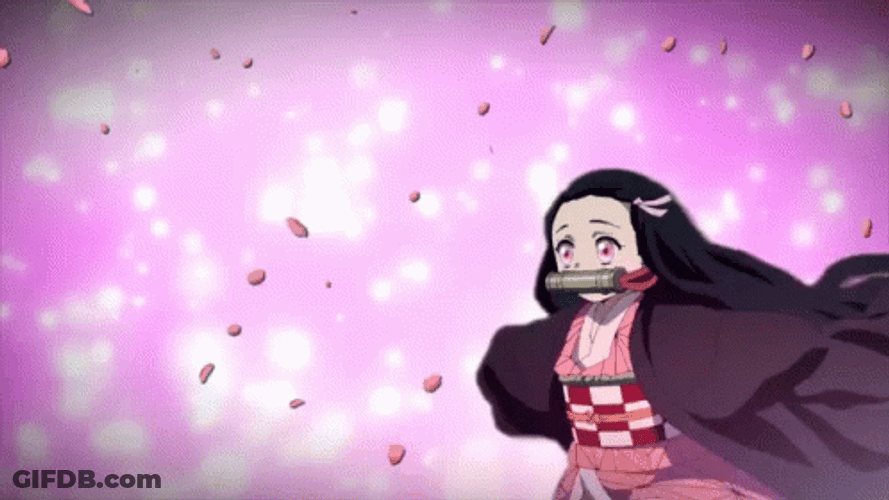 Nezuko Frantic Running Embers Flying GIF