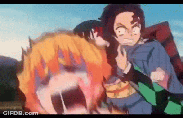 Nezuko Kamado Being Harsh To Zenitsu GIF