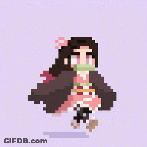 Nezuko Kamado Running Pixel Art GIF