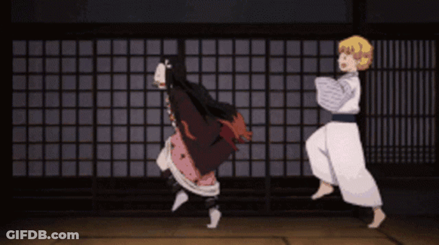 Nezuko Running Away From Zenitsu Agatsuma GIF