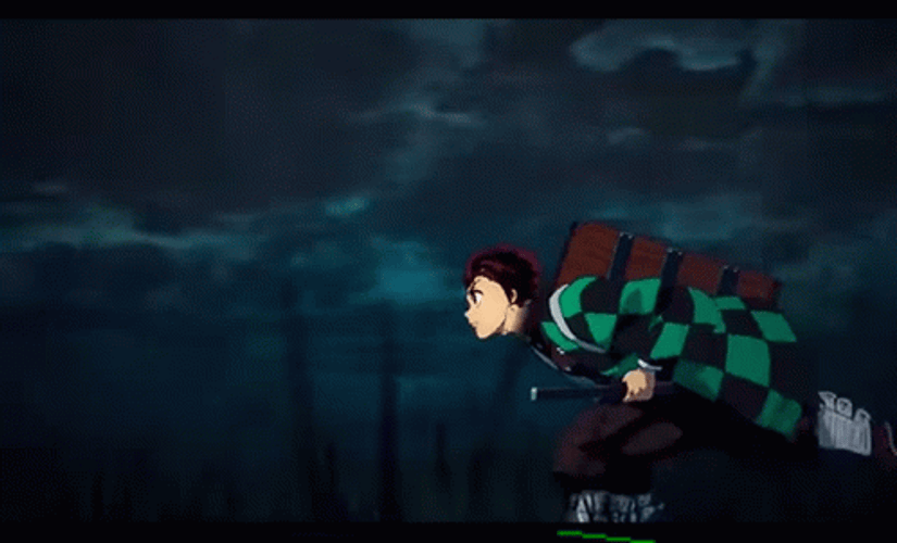 Nezuko Running In The Dark Demon Slayer GIF