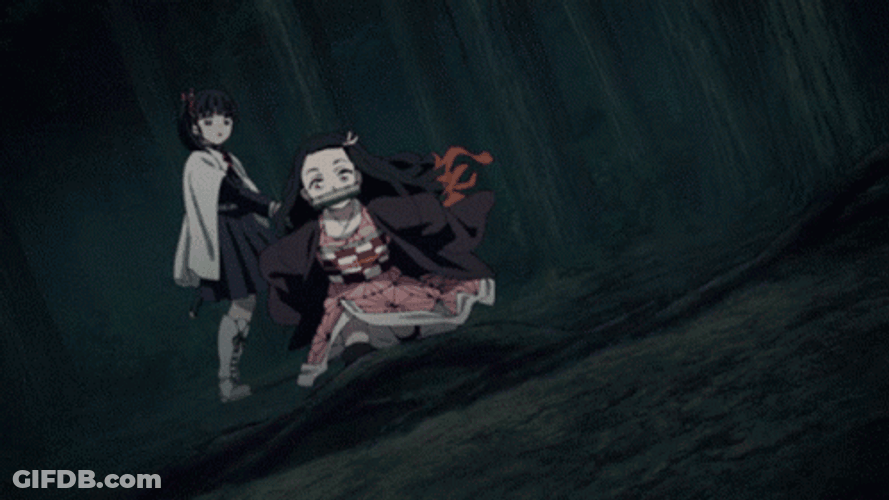 Nezuko Vs Daki Intense Fight Chase GIF