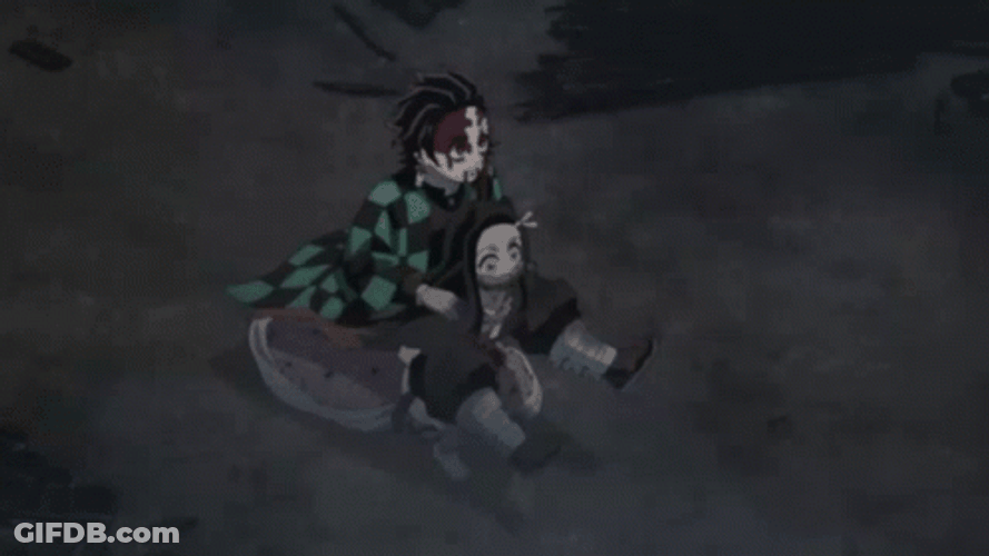 Nezuko Vs Daki Tanjiro Piggyback Ride GIF