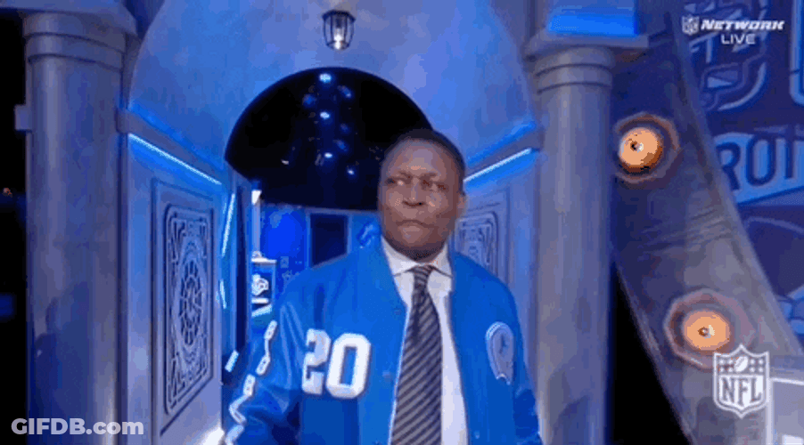 NFL Draft Barry Sanders Waving GIF