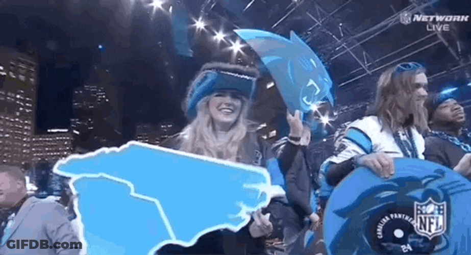 NFL Draft Cute Girl Fan Cheering GIF