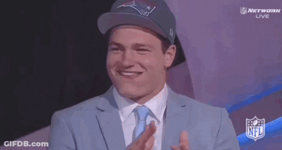 NFL Draft Elated Player Clapping GIF