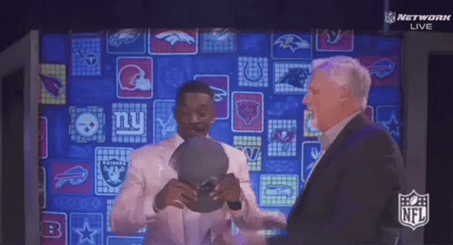 NFL Draft Happy Player Wearing Cap GIF