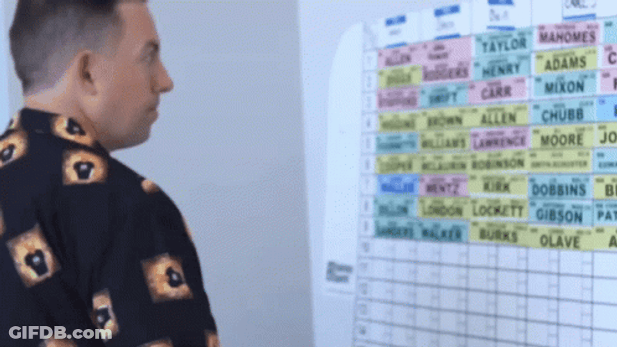 NFL Draft List Fantasy Football Board GIF