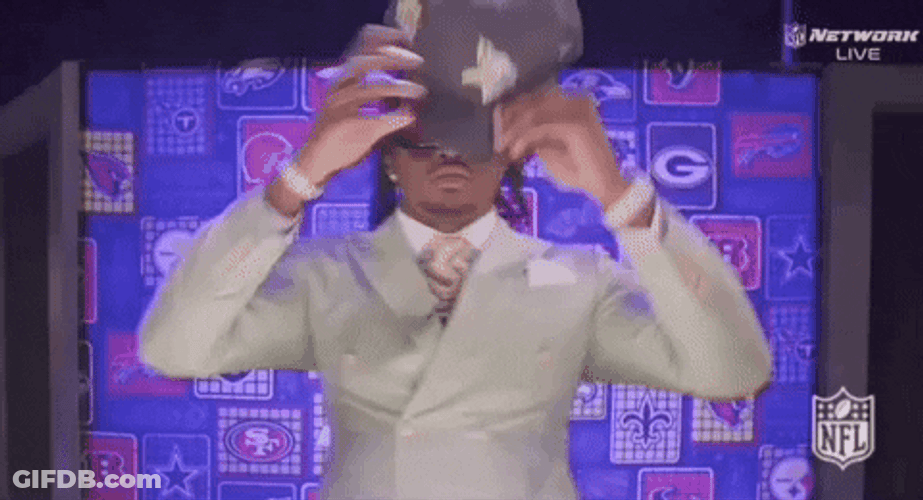NFL Draft Pick Excited Jayden Daniels GIF