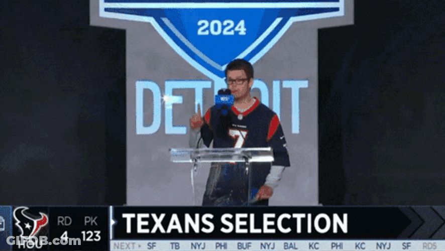 NFL Draft Texan Selection Cade Stover GIF