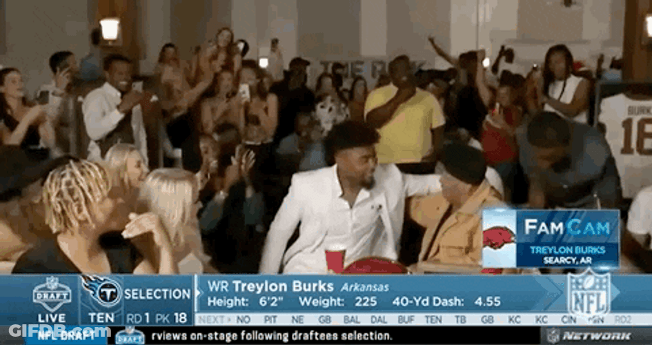 NFL Draft Treylon Burks Happy Reaction GIF