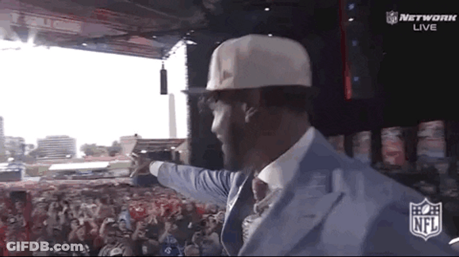 NFL Draft Will Anderson Pointing At Crowd GIF