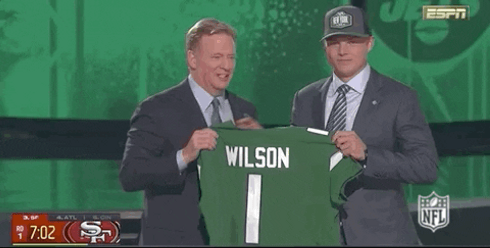 NFL Draft Zach Wilson Showing Jersey Shirt GIF