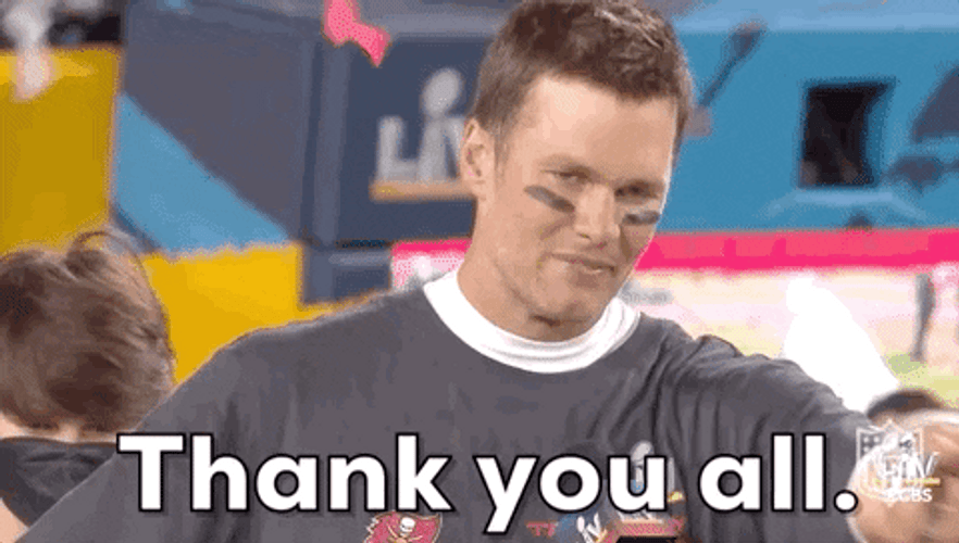 NFL Tom Brady Thank You All GIF