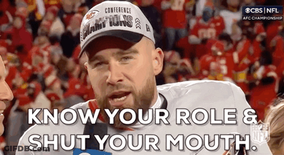 NFL Travis Kelce Shut Your Mouth GIF