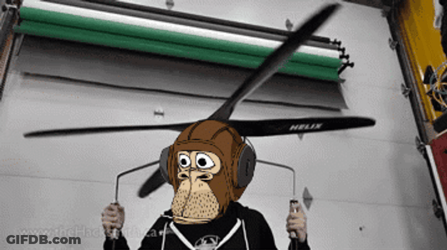 NFT Monkey Helicopter Meme GIF