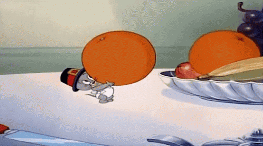 Nibbles Swallowing Orange Fruit GIF