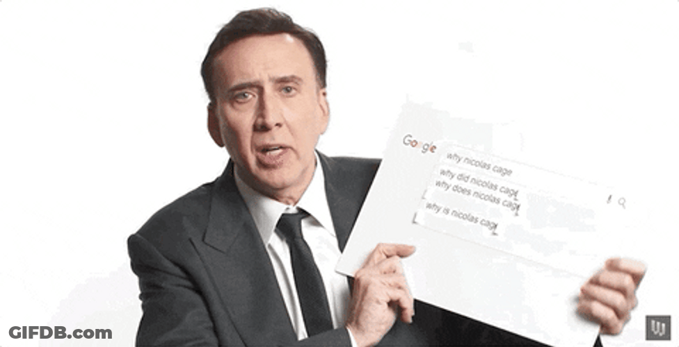 Nic Cage Google Post No Idea GIF
