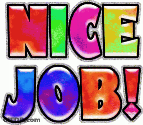 Nice Job Colorful Wordings GIF