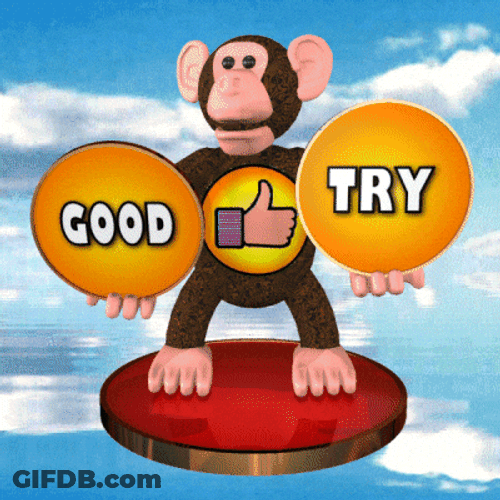 Nice Try Monkey Holding Huge Circles GIF
