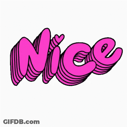 Nice Word In Pink With Hearts GIF