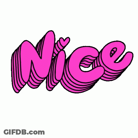 Nice Word In Pink With Hearts GIF