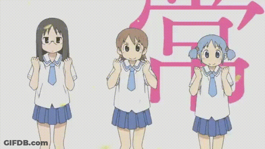 Nichijou Girls Dancing GIF