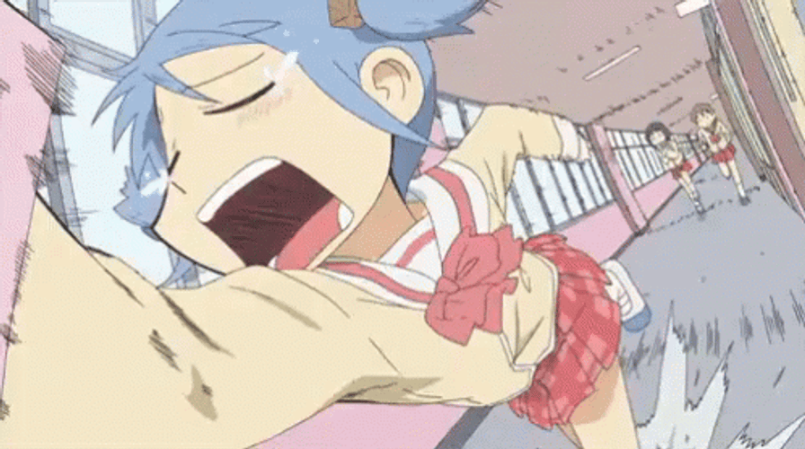 Nichijou Mio Crying Running GIF