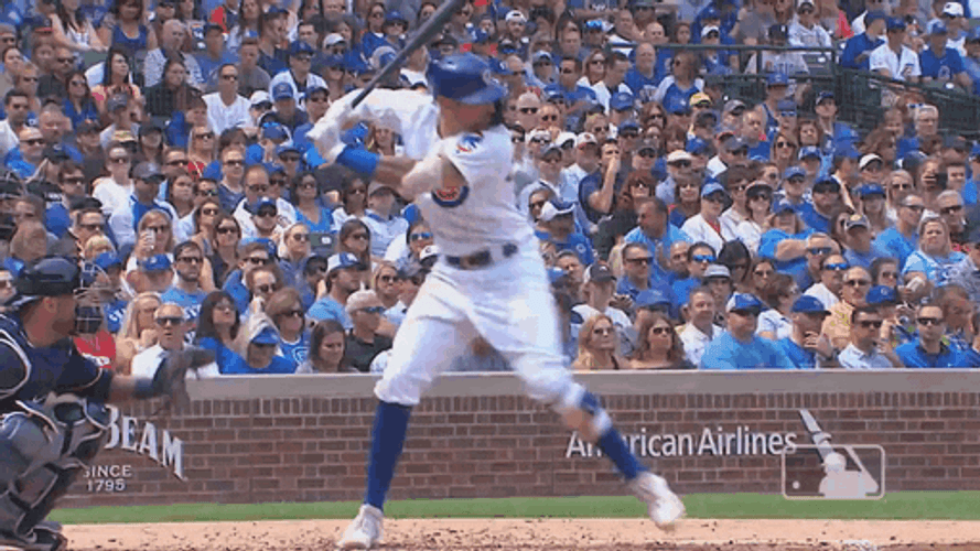 Nick Castellanos Hitting The Ball And Run GIF