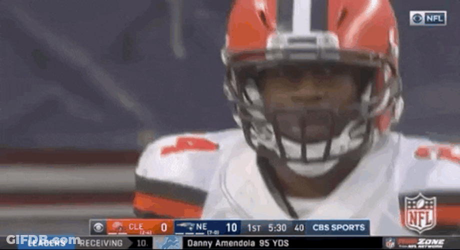 Nick Chubb Catching His Breath GIF
