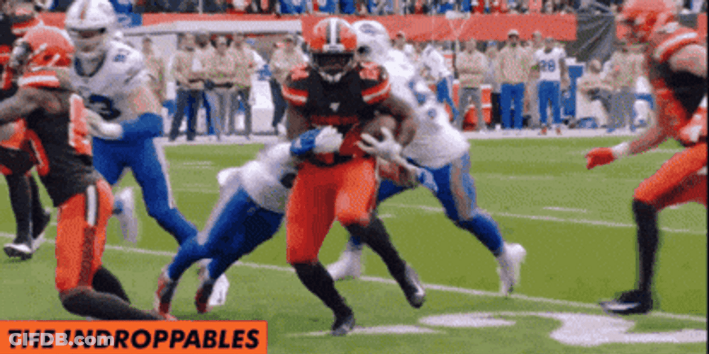 Nick Chubb Gang Tackle GIF