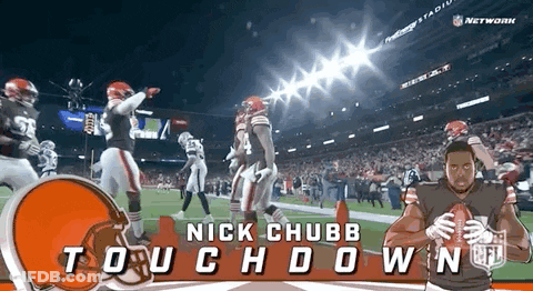 Nick Chubb Holding Football GIF