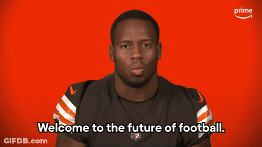 Nick Chubb Prime Video Interview GIF