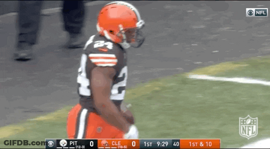 Nick Chubb Shoulder Bump With D Ernest Johnson GIF