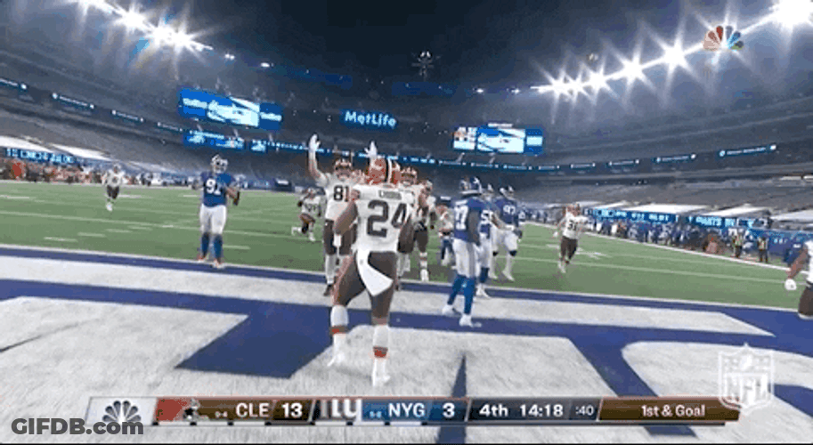Nick Chubb Touchdown Moment GIF