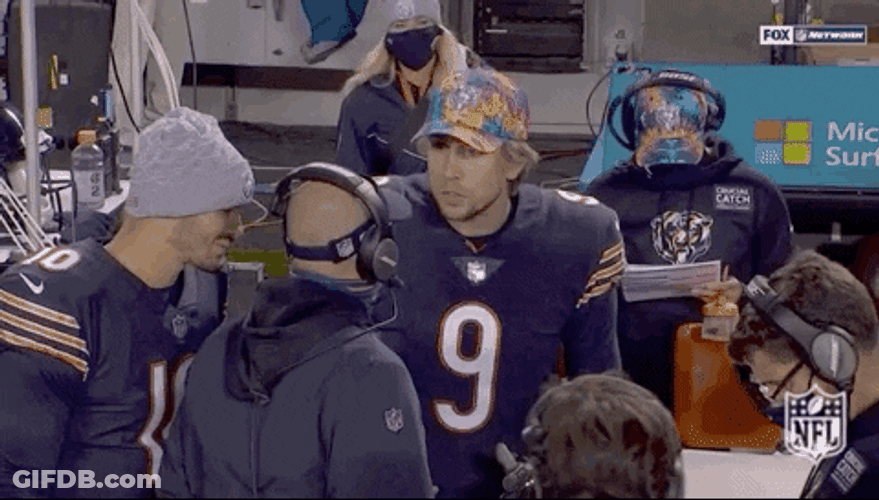 Nick Foles Talking To Chicago Bears Coach GIF